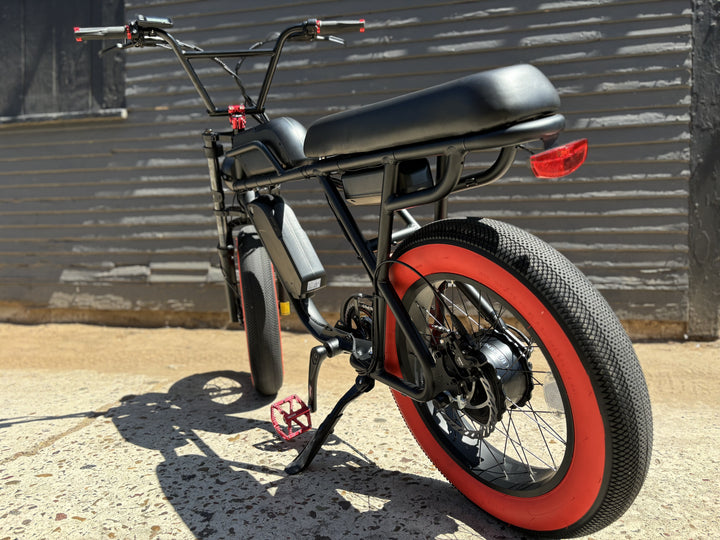 Custom Red Ripper 750 w Electric e-Moto Style eBikeMoto 20x4 Fat tire electric bike - eBike Super Shop