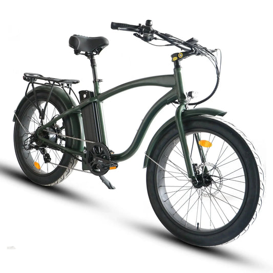 Big Bear eBikes COASTAL CRUISER 52V 24 Over 750 w Ready to Ride Step Over Ebike 24x3 Fat Tire Electric Beach Cruiser eBike