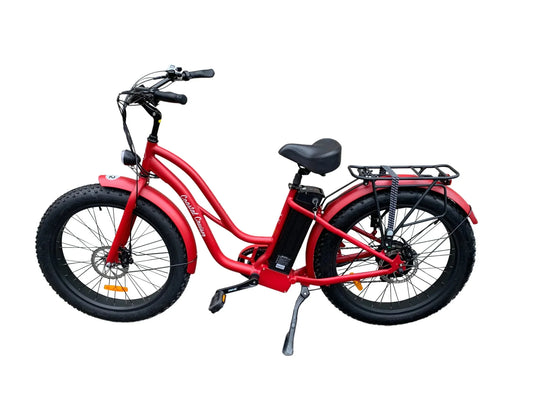 Big Bear eBikes COASTAL CRUISER 52V 26 Thru 750 w Ready to Ride Step Thru Ebike 26x4 Fat Tire Electric Beach Cruiser eBike