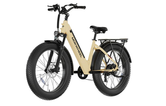 MOKWHEEL Mesa Plus ST 750 w Step Thru Ebike 26x4 Fat Tire Fat Tire Electric Beach Cruiser eBike