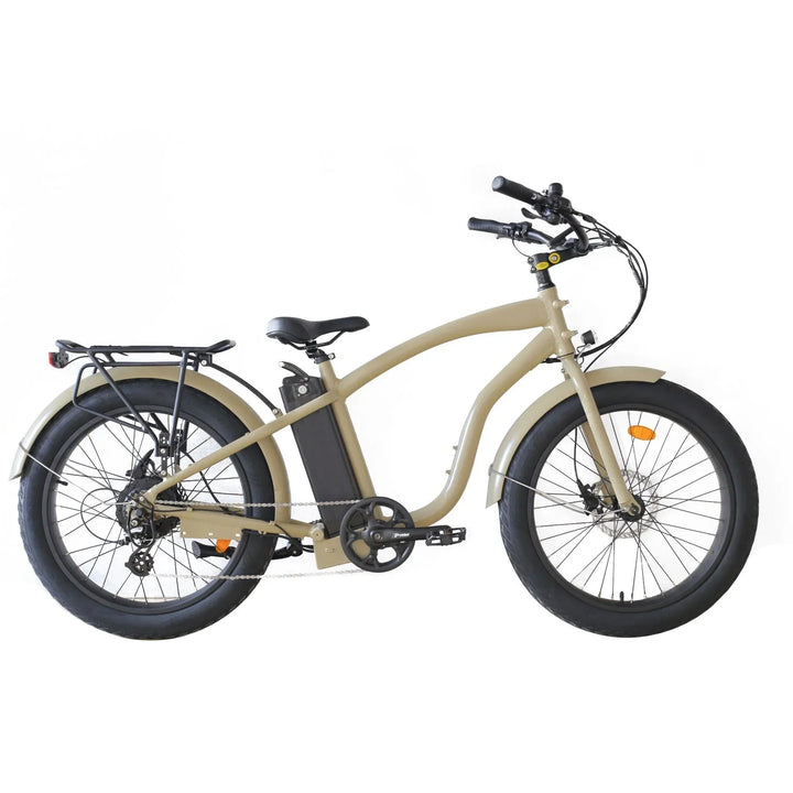 OB eBikes COASTAL CRUISER 52V 24 Over 750 w Ready to Ride Step Over Ebike 24x3 Fat Tire Electric Beach Cruiser eBike - Fat Tire Cruiser eBike - eBike Super Shop