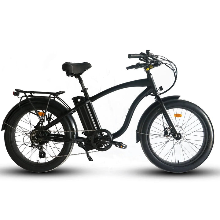 OB eBikes COASTAL CRUISER 52V 24 Over 750 w Ready to Ride Step Over Ebike 24x3 Fat Tire Electric Beach Cruiser eBike - Fat Tire Cruiser eBike - eBike Super Shop