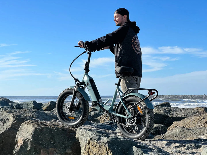 OB eBikes COASTAL CRUISER CC Folding 750 w Ready to Ride Step Thru Ebike 20x3 Electric Folding eBike - Folding Ebike - eBike Super Shop