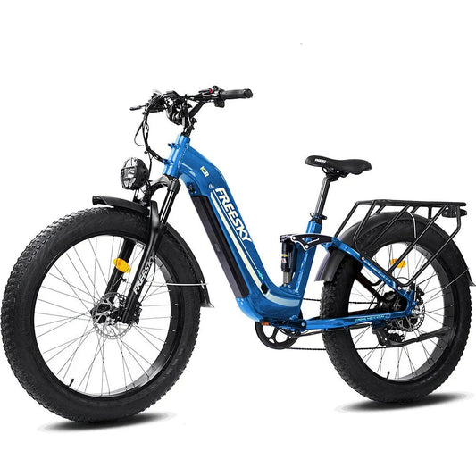 OB eBikes FREESKY Wildcat Pro A-340 1000 w Ready to Ride Step Thru Ebike 4 Electric Fat Tire Mountain eBike