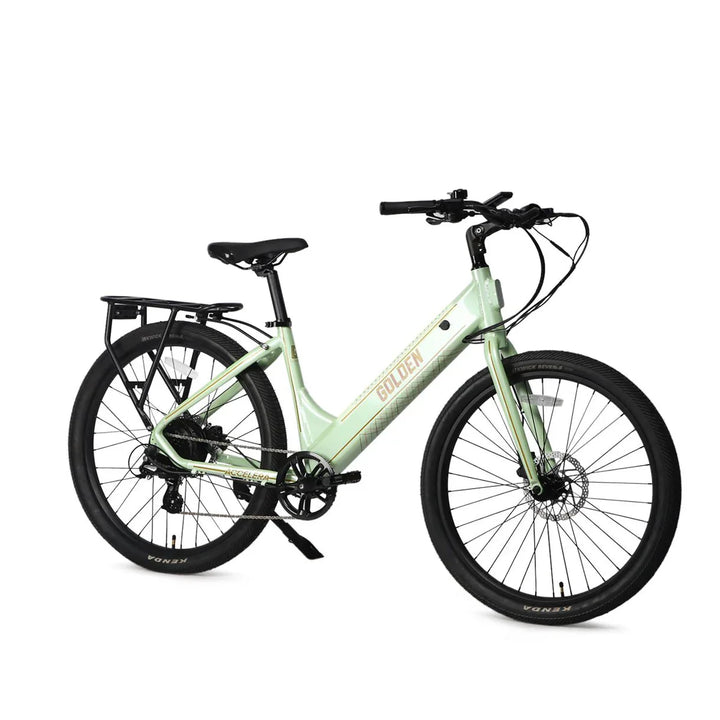 OB eBikes GOLDEN CYCLE Accelera 500w Ready to Ride Step Thru Ebike 27.5x2.2 Electric Town eBike - Urban eBike - eBike Super Shop